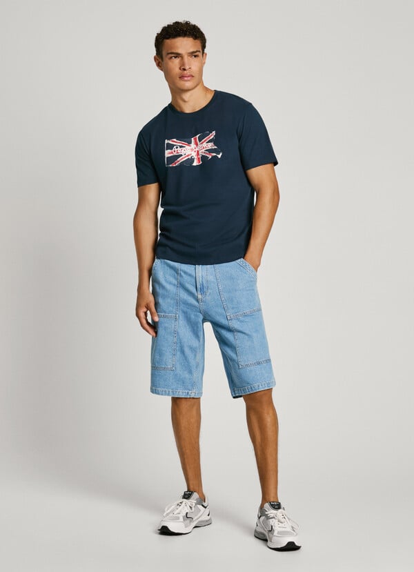 Pepe Jeans camiseta logo union jack fit regular Ventas relámpago