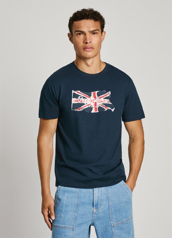Pepe Jeans camiseta logo union jack fit regular Ventas relámpago