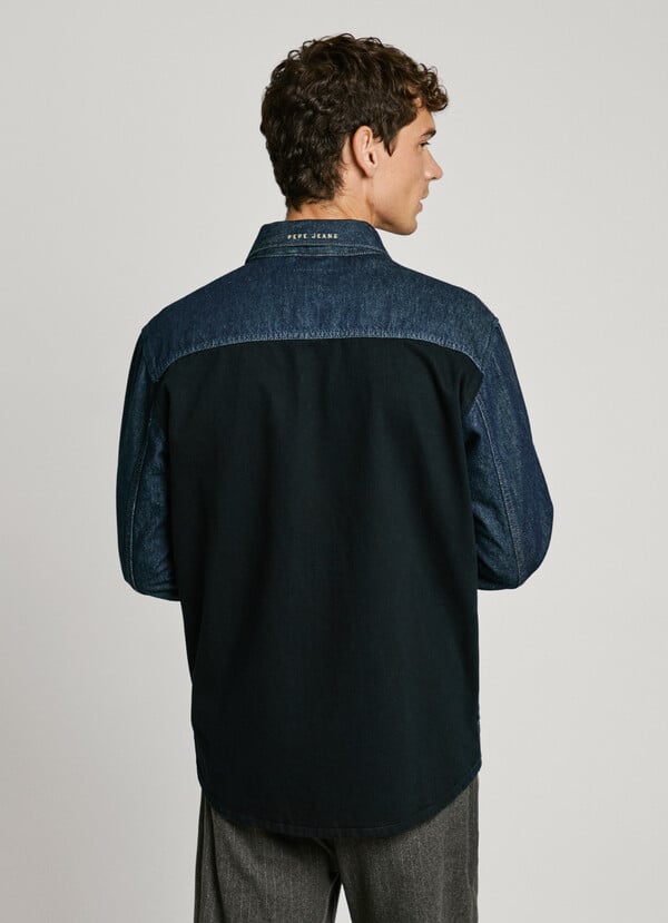 Pepe Jeans camisa denim bicolor fit relaxed Promoción por tiempo limitado