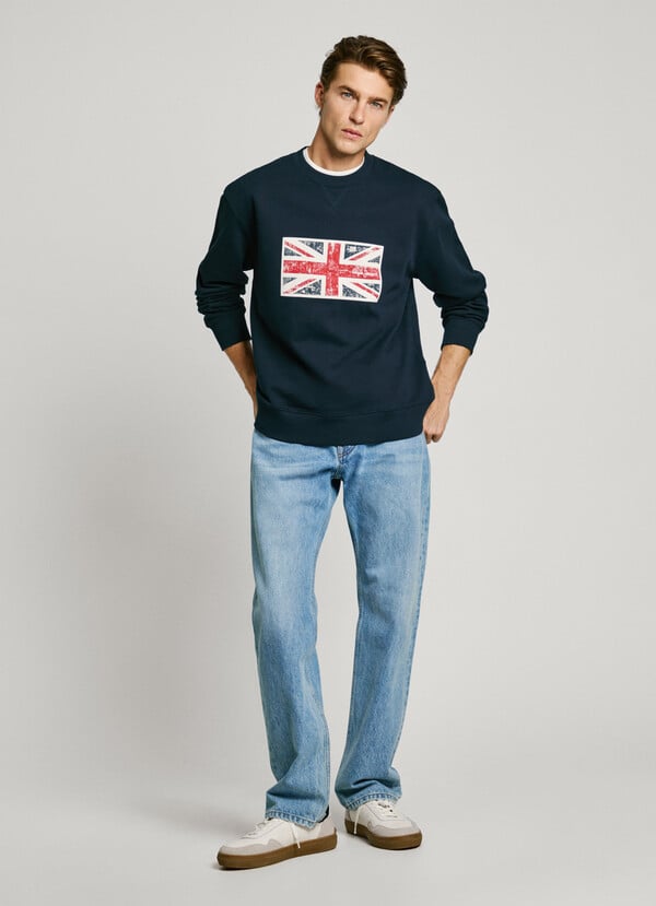 Pepe Jeans sudadera cuello redondo union jack Venta caliente