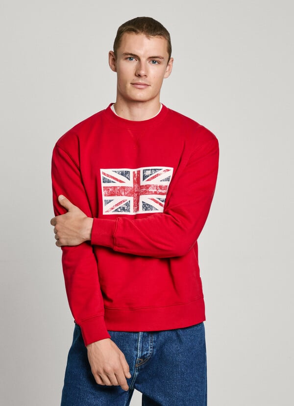 Pepe Jeans sudadera cuello redondo union jack Descuento