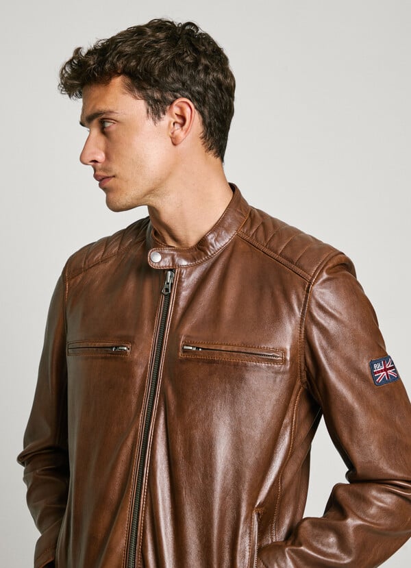 Pepe Jeans cazadora biker piel Libre de impuestos