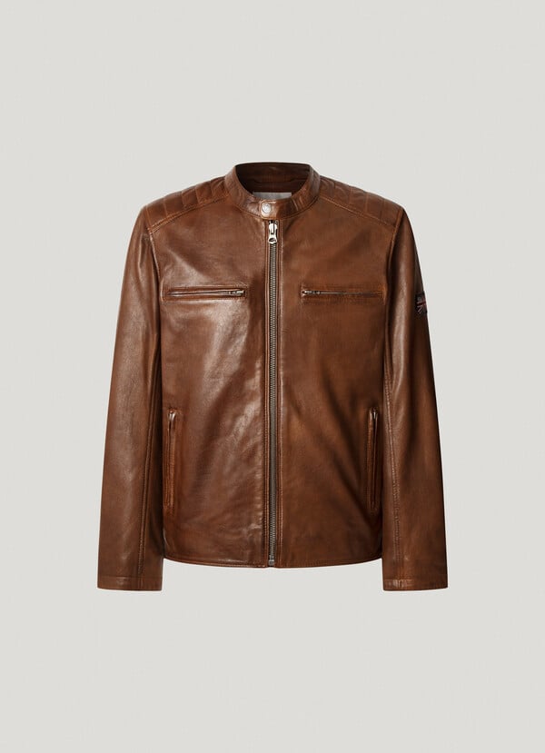 Pepe Jeans cazadora biker piel Libre de impuestos