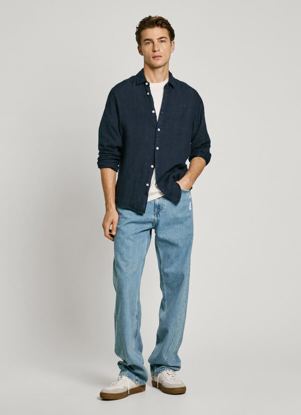 Pepe Jeans camisa logo bordado fit regular Rebajas