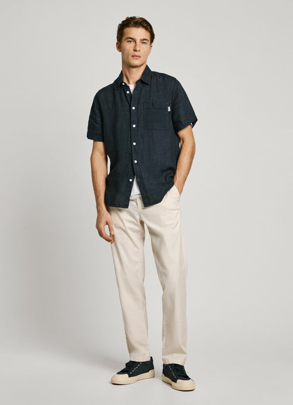 Pepe Jeans camisa bolsillo frontal fit regular En oferta