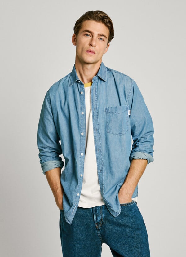 Pepe Jeans camisa denim fit slim