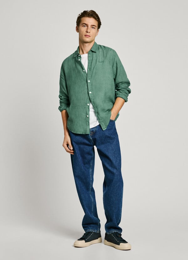 Pepe Jeans camisa logo bordado fit regular Envío gratis