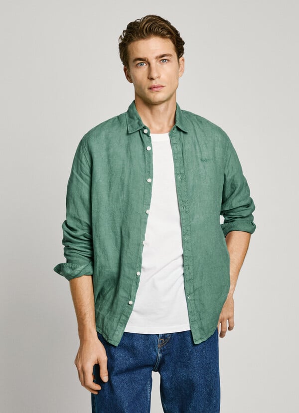 Pepe Jeans camisa logo bordado fit regular Envío gratis