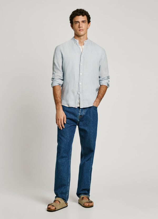 Pepe Jeans camisa cuello mao fit regular Oferta especial