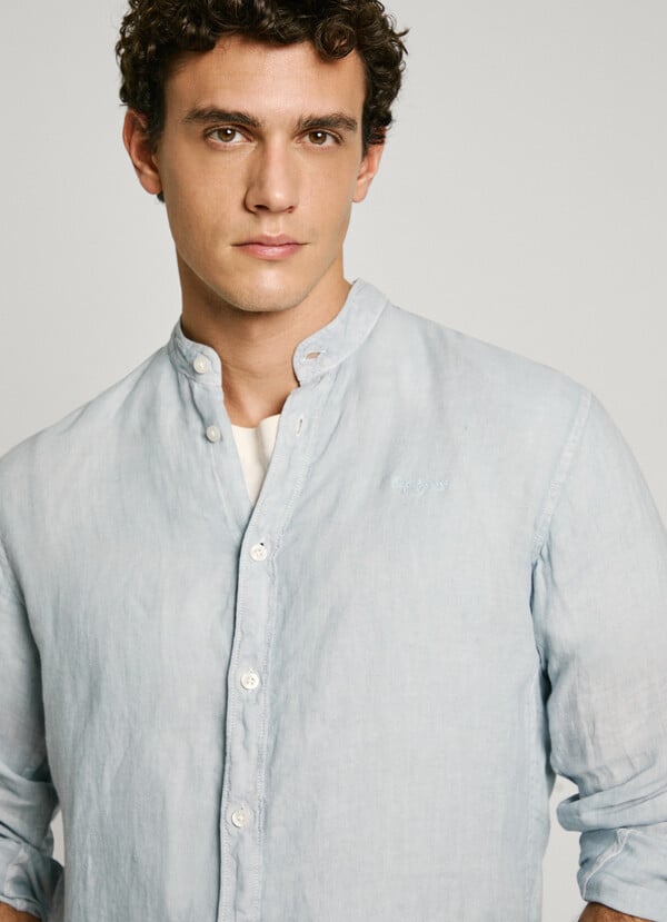 Pepe Jeans camisa cuello mao fit regular Oferta especial