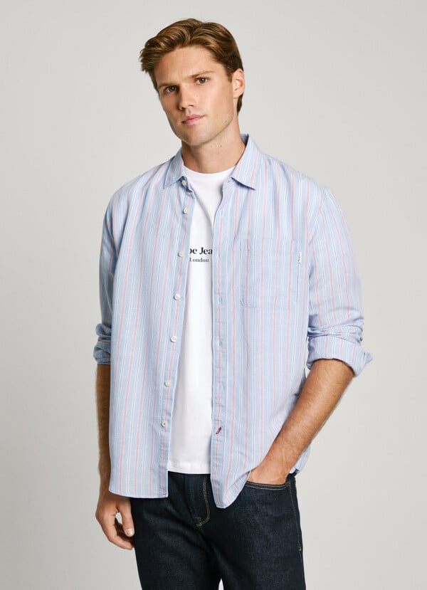 Pepe Jeans camisa popelín rayas fit regular Precio de fábrica
