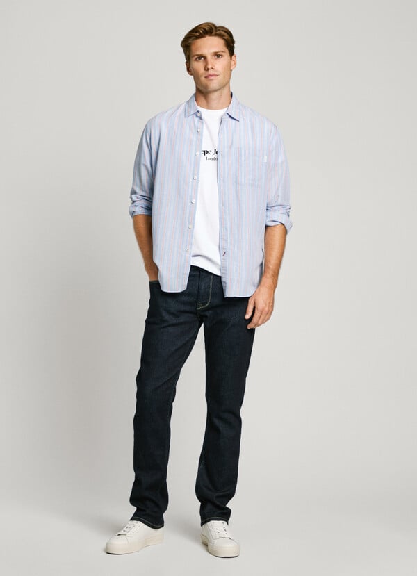 Pepe Jeans camisa popelín rayas fit regular Precio de fábrica