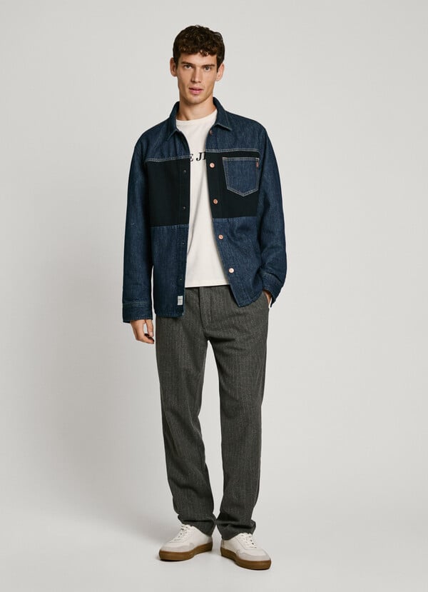 Pepe Jeans camisa denim bicolor fit relaxed Grandes descuentos