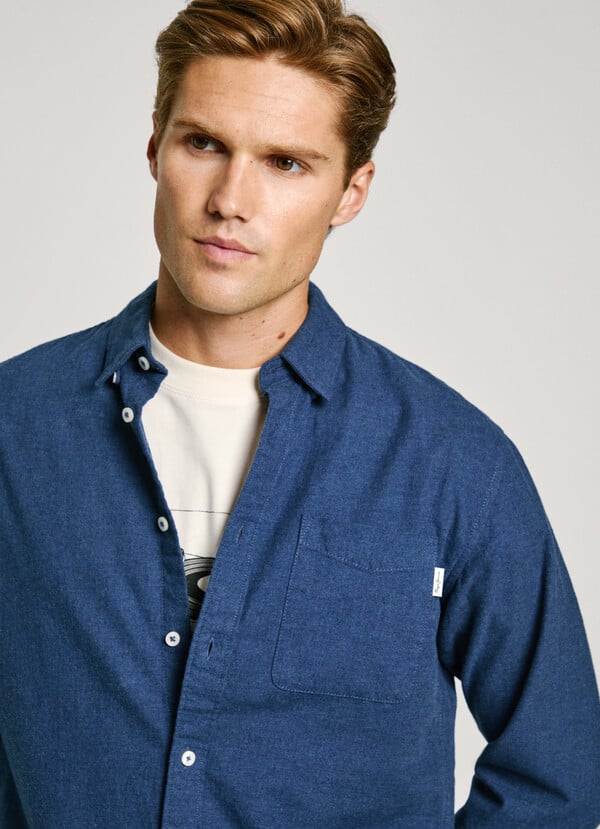 Pepe Jeans camisa bolsillo frontal fit regular Liquidación
