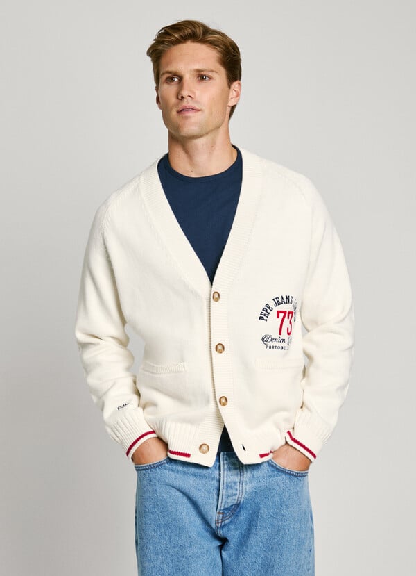 Pepe Jeans cárdigan logo bordado fit relaxed Grandes ahorros