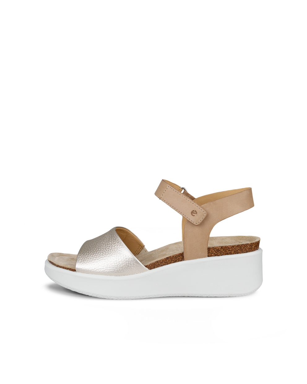 Ecco Sandalias de piel con cuña de corcho ECCO® Flowt para mujer