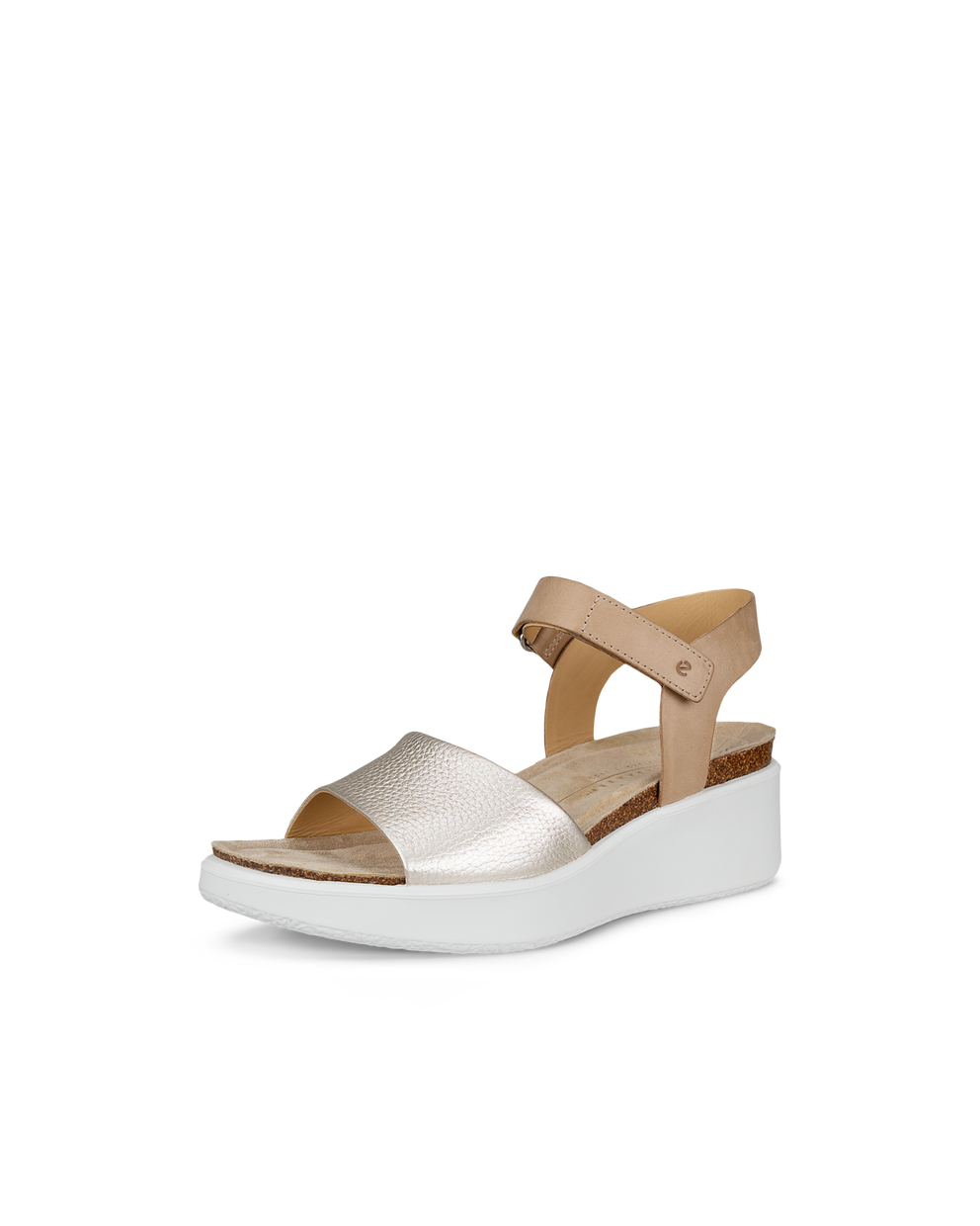 Ecco Sandalias de piel con cuña de corcho ECCO® Flowt para mujer Outlet online